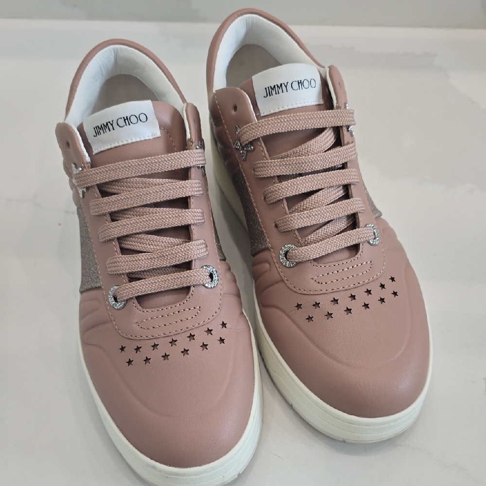 Jimmy Choo Blush Pink Star-Detail Sneakers